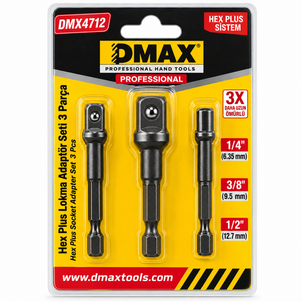 DMAX HEX PLUS LOKMA ADAPTÖRÜ SETİ 3 PARÇA DMX4712