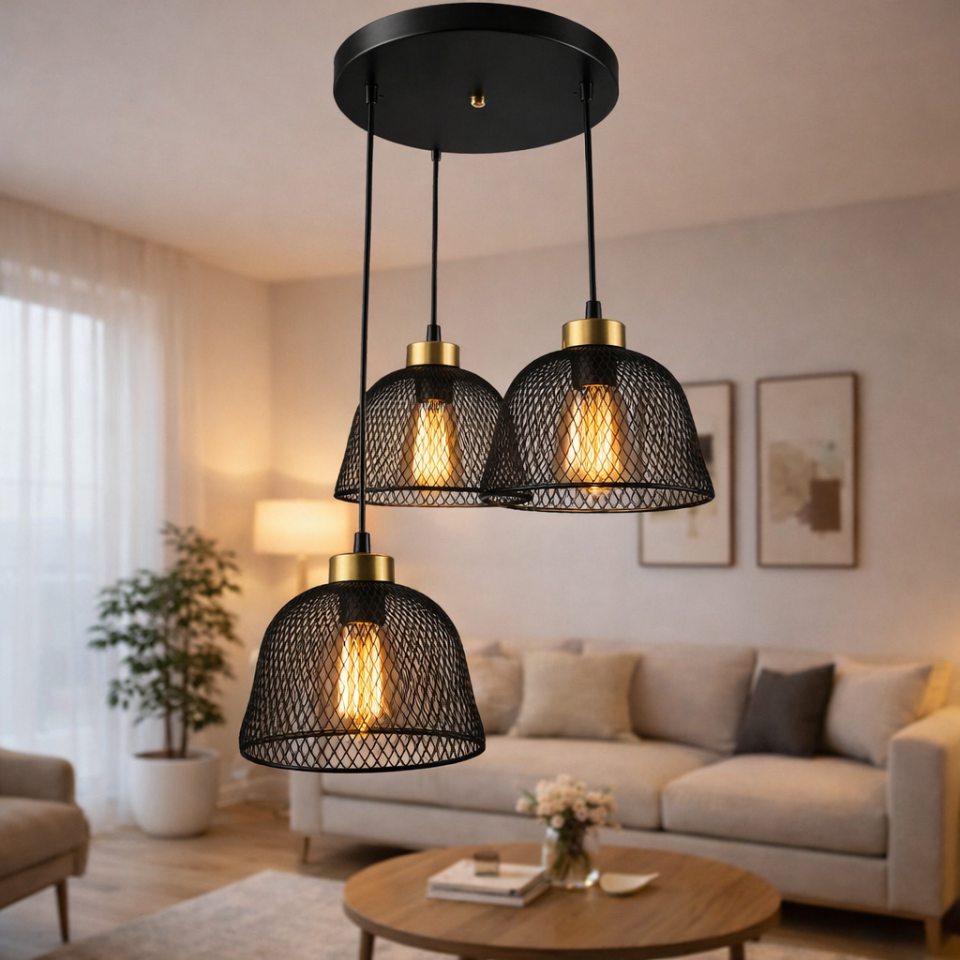 AVİZE ROMA SİYAH 3 LÜ SARKIT