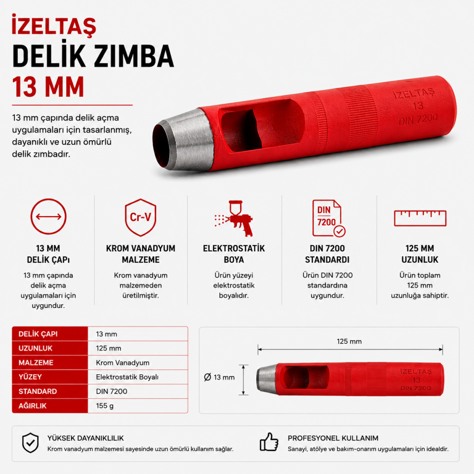 İZELTAŞ KAYIŞ ZIMBASI 13 MM