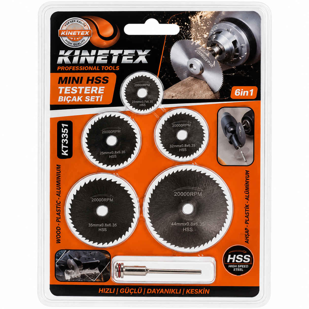 KINETEX MİNİ HSS TESTERE BIÇAK SETİ KTX-3351