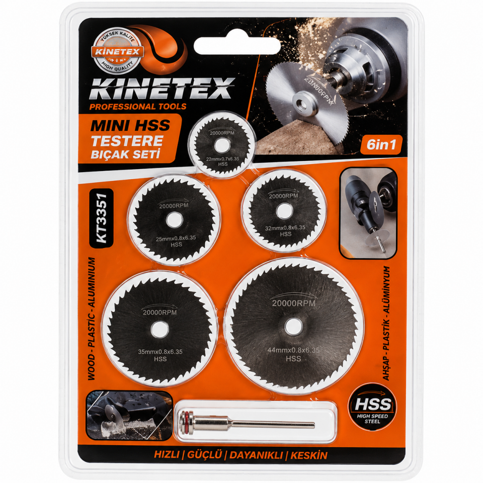 KINETEX MİNİ HSS TESTERE BIÇAK SETİ KTX-3351