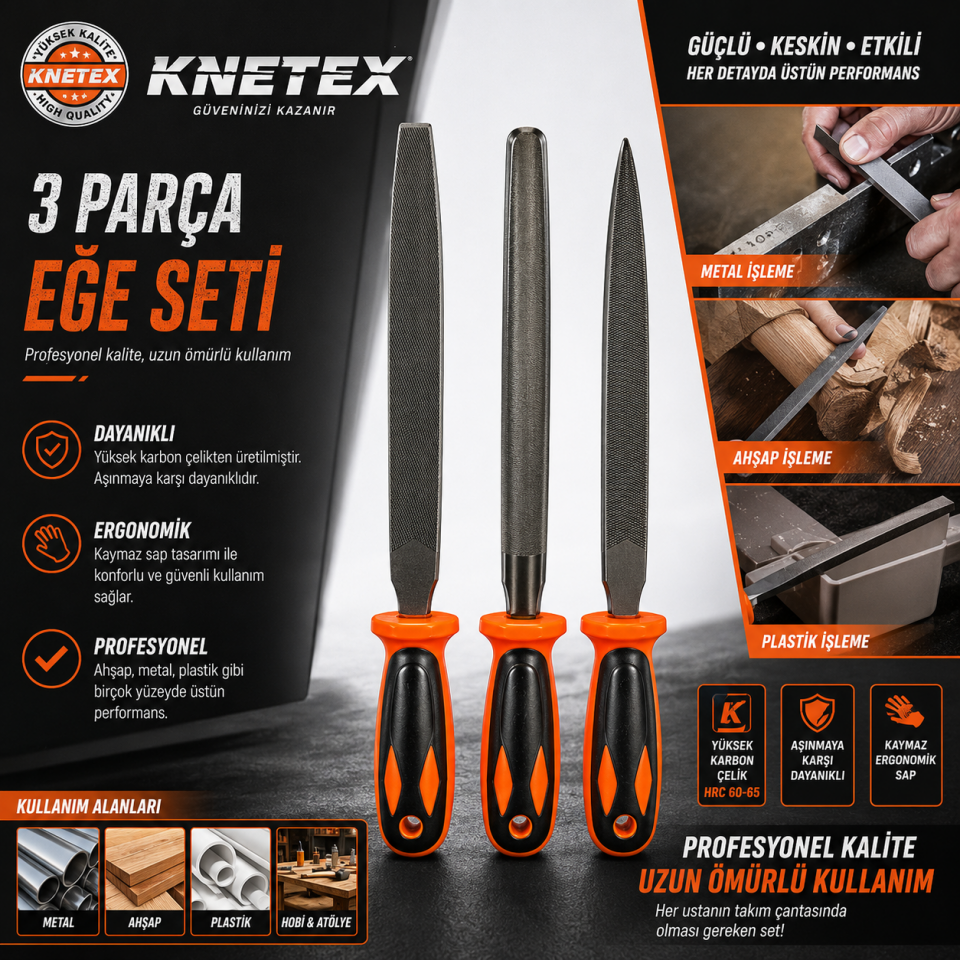 KINETEX ÜÇLÜ MİNİ EĞE SETİ KTX-3152