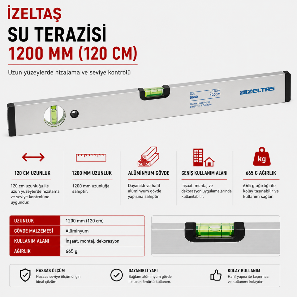 İZELTAŞ SU TERAZİSİ 120 CM