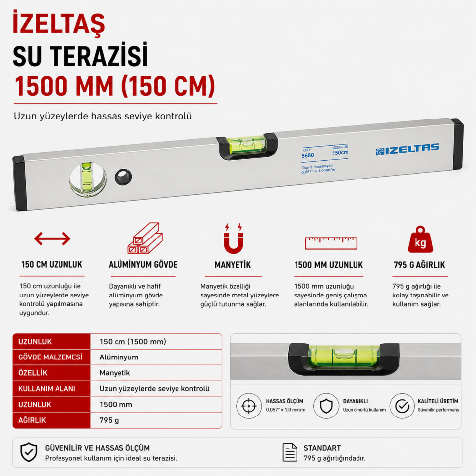 İZELTAŞ SU TERAZİSİ 150 CM