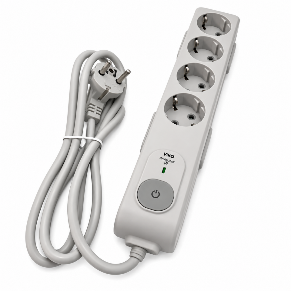 Vİ-KO MULTİLET 4 LÜ 1,5 MT ŞOK KORUMALI PRİZ 90 11 76 30