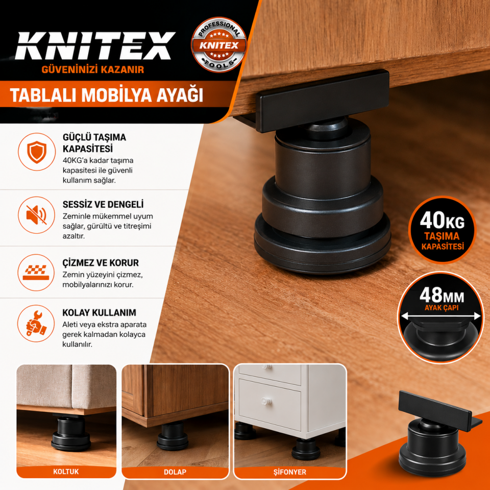 KINETEX TABLALI MOBİLYA AYAĞI KTX-3049
