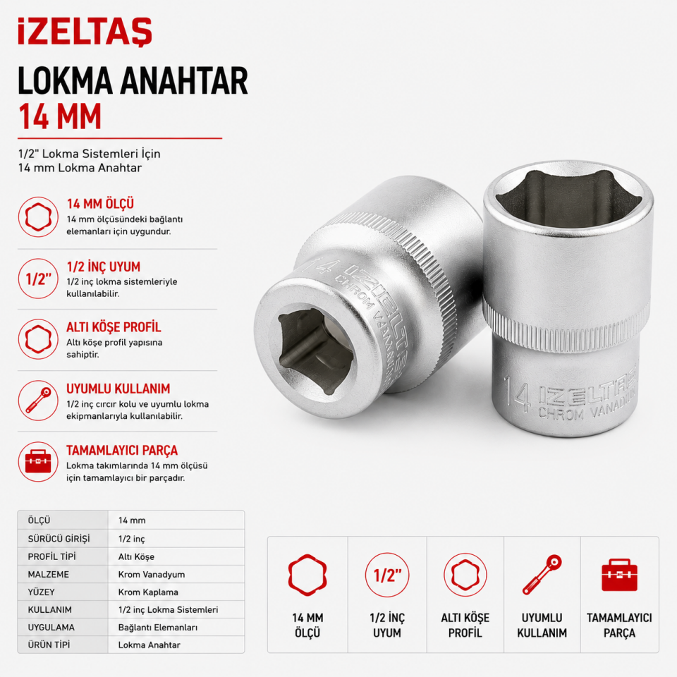 İZELTAŞ 14 MM LOKMA 1-2