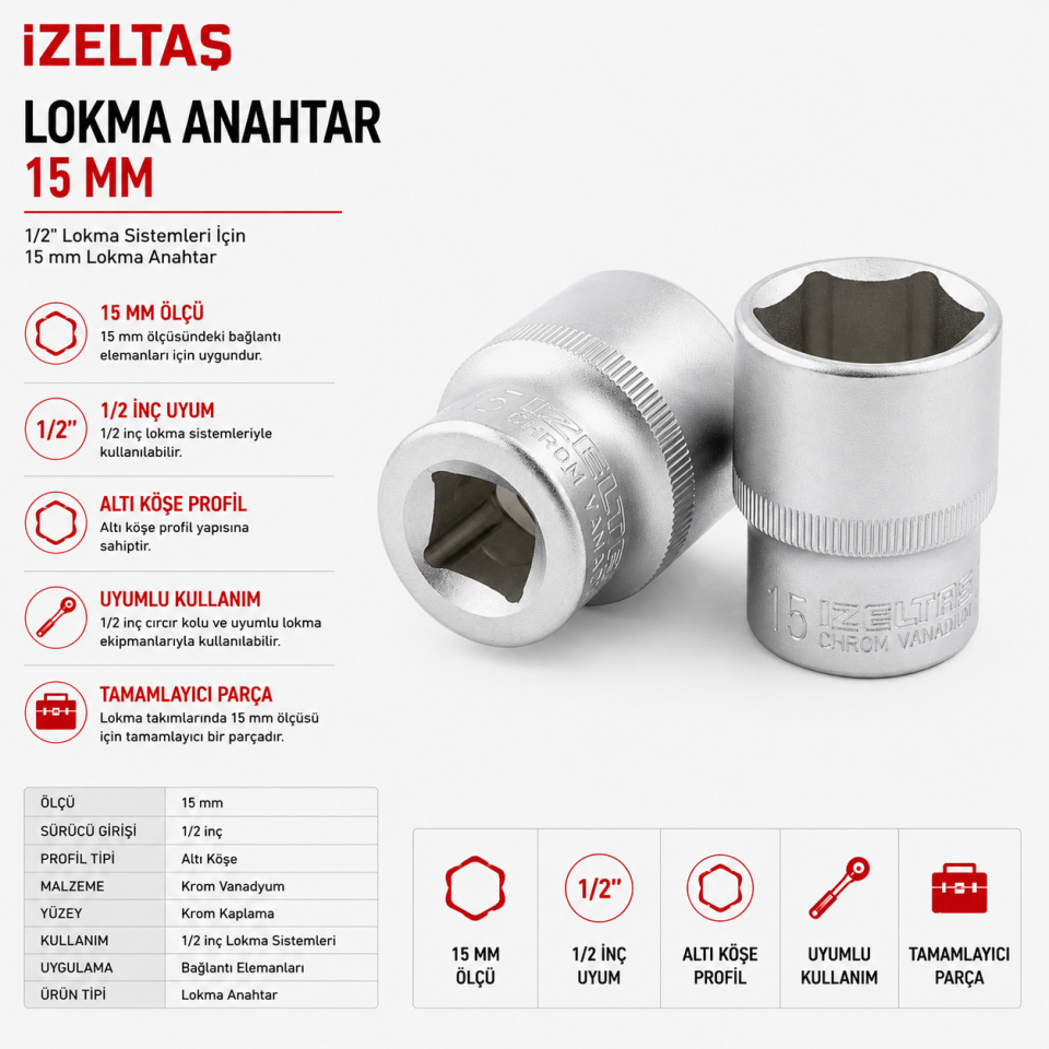 İZELTAŞ 15 MM LOKMA 1-2