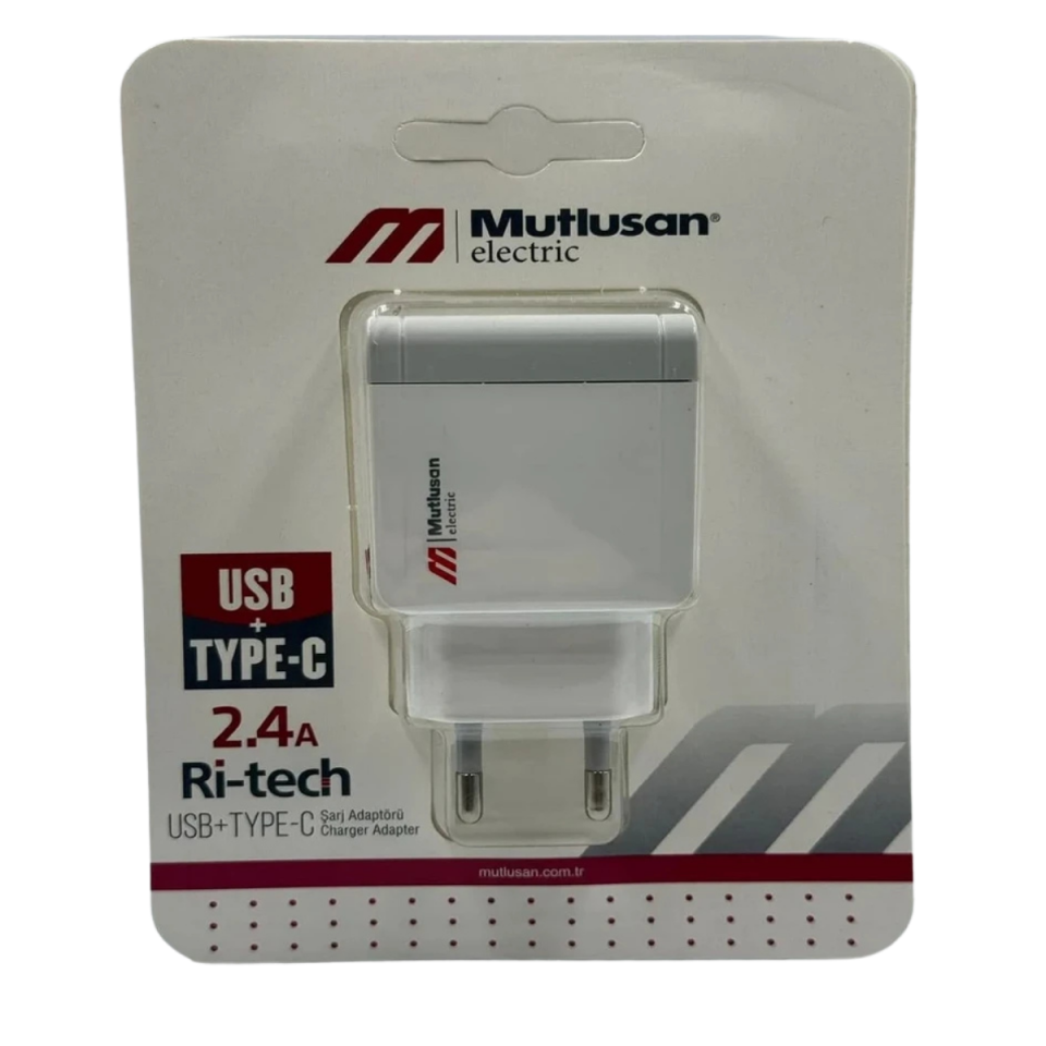 MUTLUSAN USB+TYPE-C FİŞ ADAPTÖR 2,4A