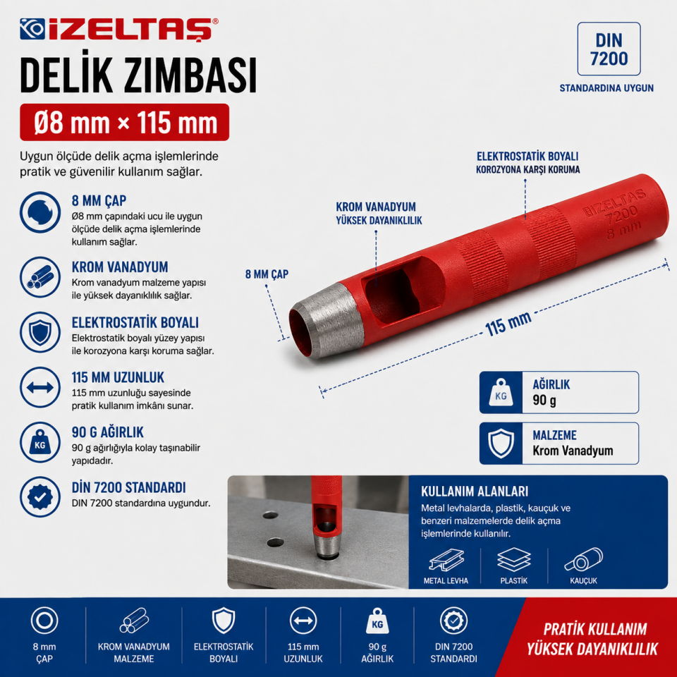 İZELTAŞ KAYIŞ ZIMBASI 8 MM