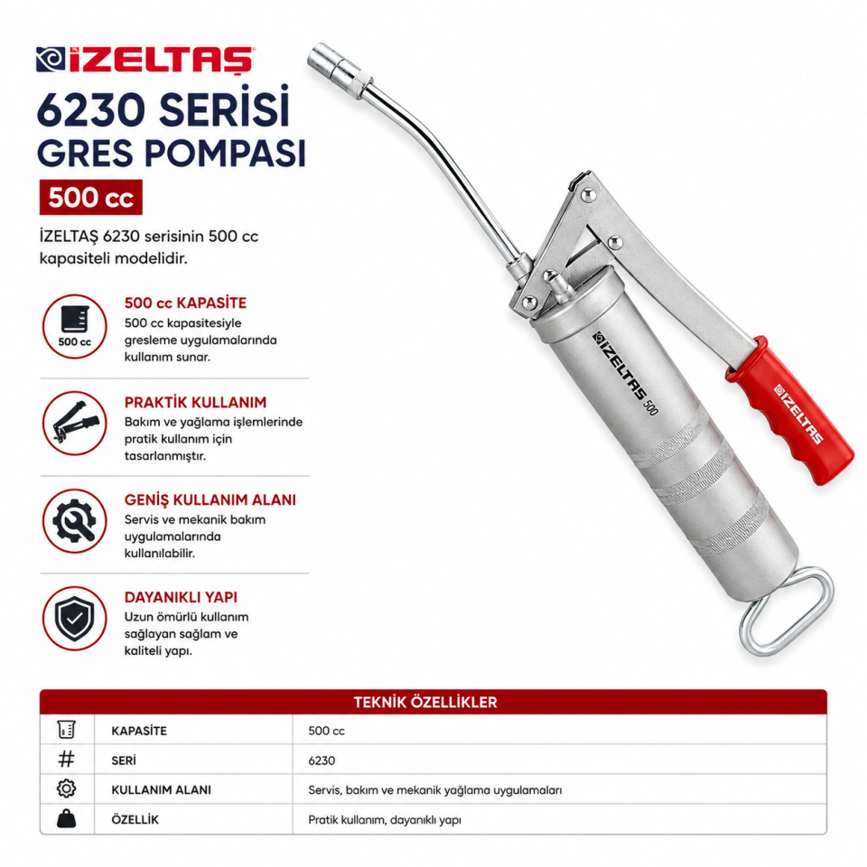 İZELTAŞ GRESS POMPASI 500 CC