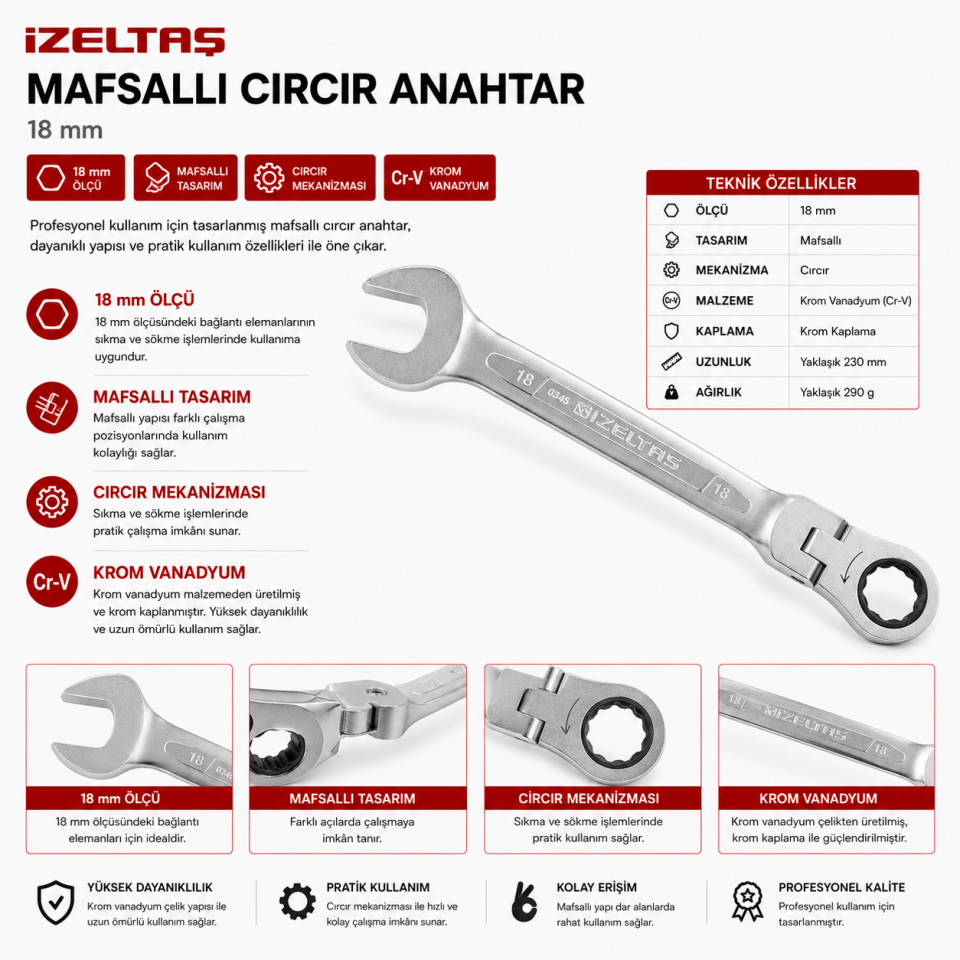 İZELTAŞ MASFALLI CIRCIR KOMBİNE ANAH. 18MM