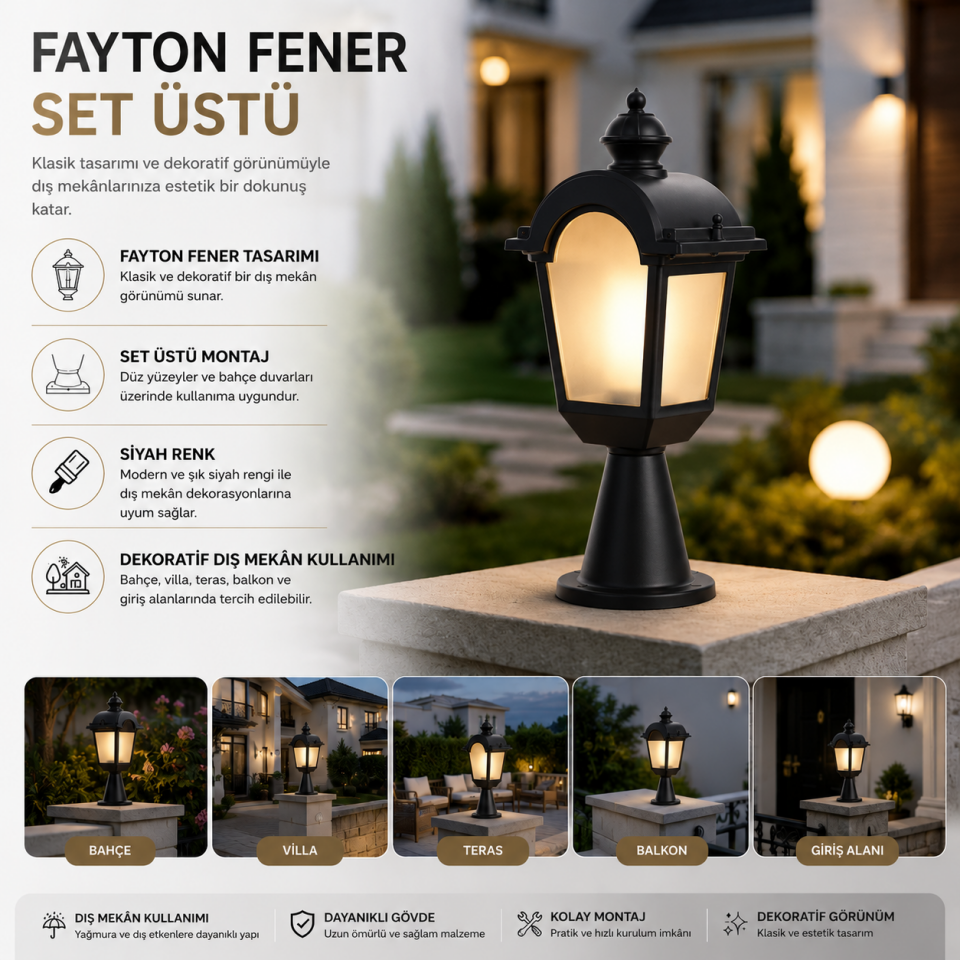 AKVİVA FAYTON SET ÜSTÜ SİYAH10301