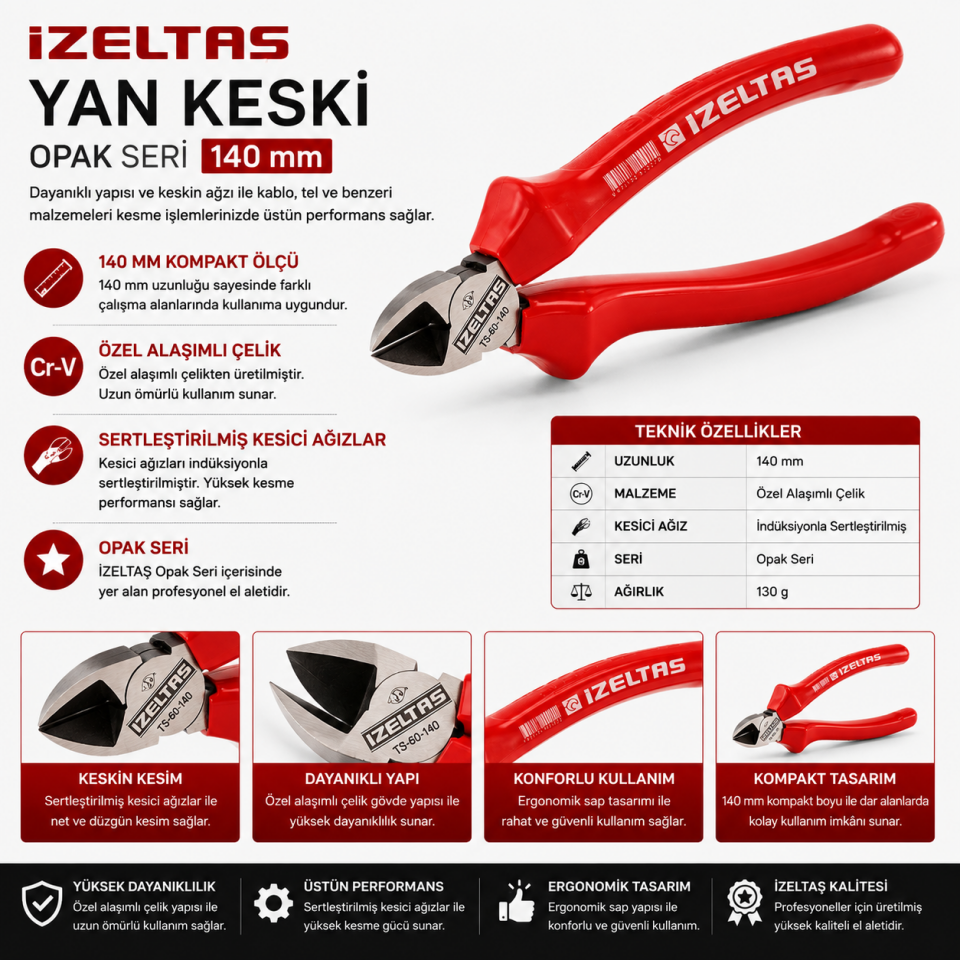 İZELTAŞ YAN KESKİ OPAK 140 MM