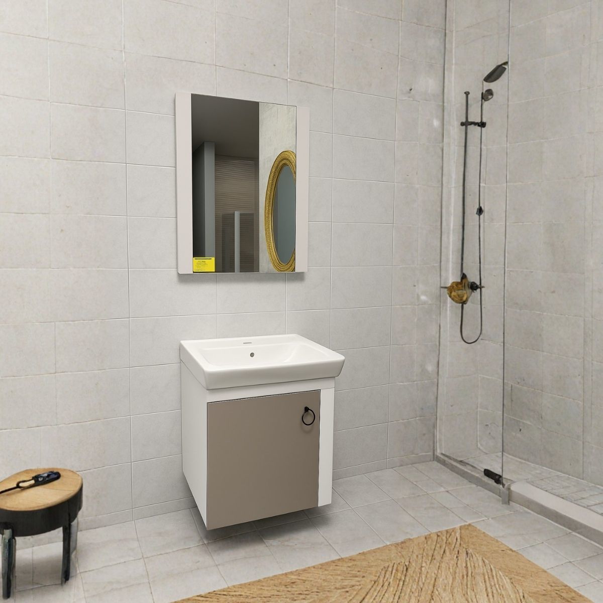 BANYO DOLABI 50 CM METEOR GRİ