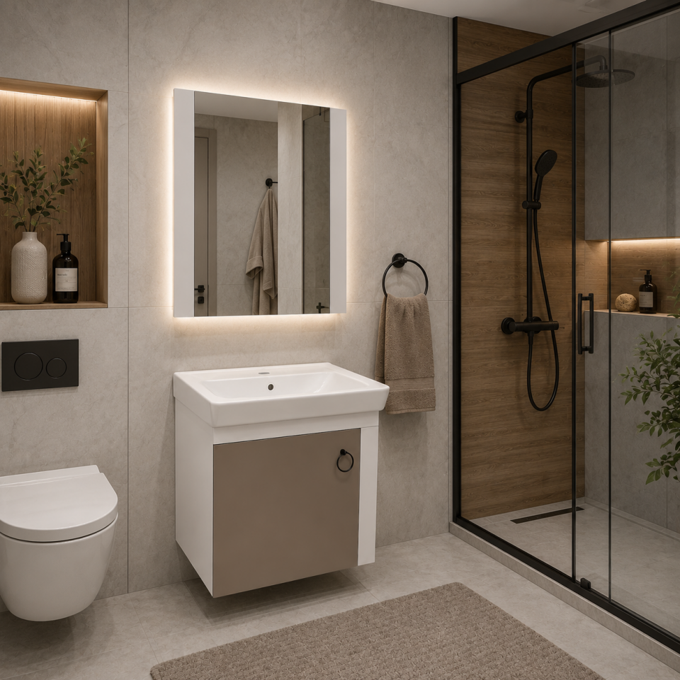 BANYO DOLABI 50 CM METEOR GRİ