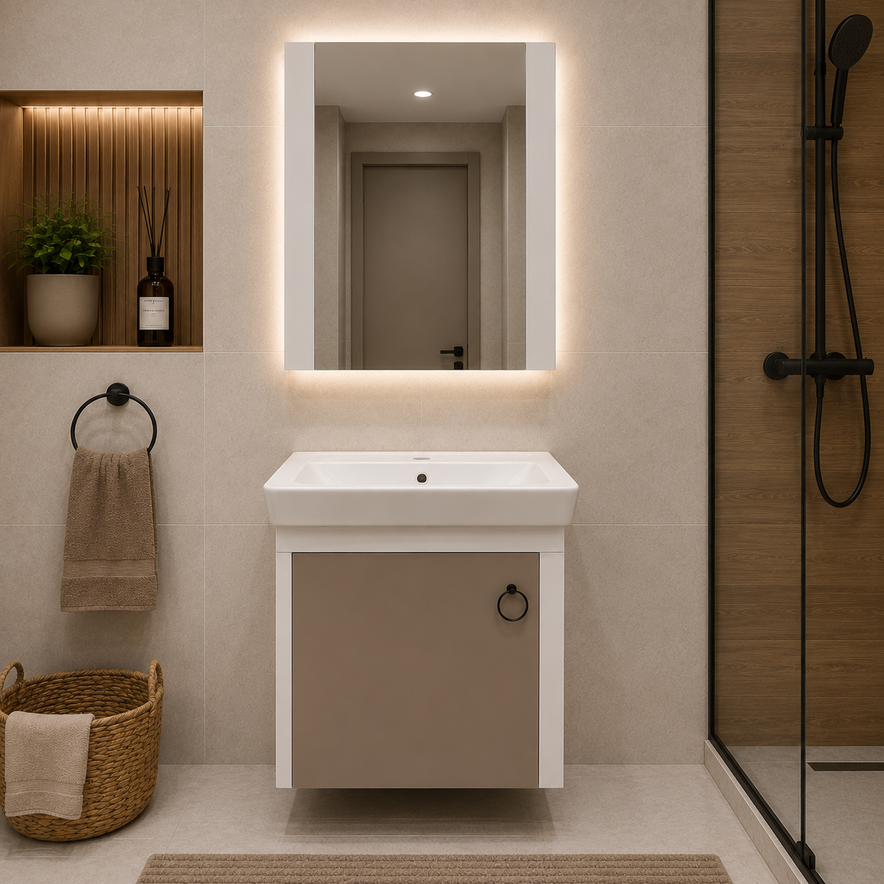 BANYO DOLABI 50 CM METEOR GRİ