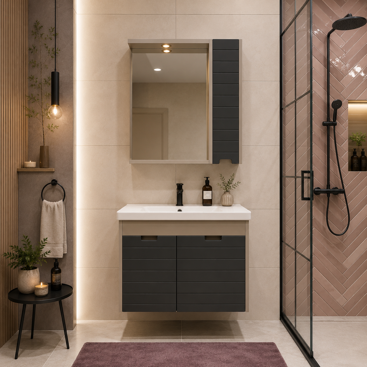 BANYO DOLABI 60 CM KUMTAŞI