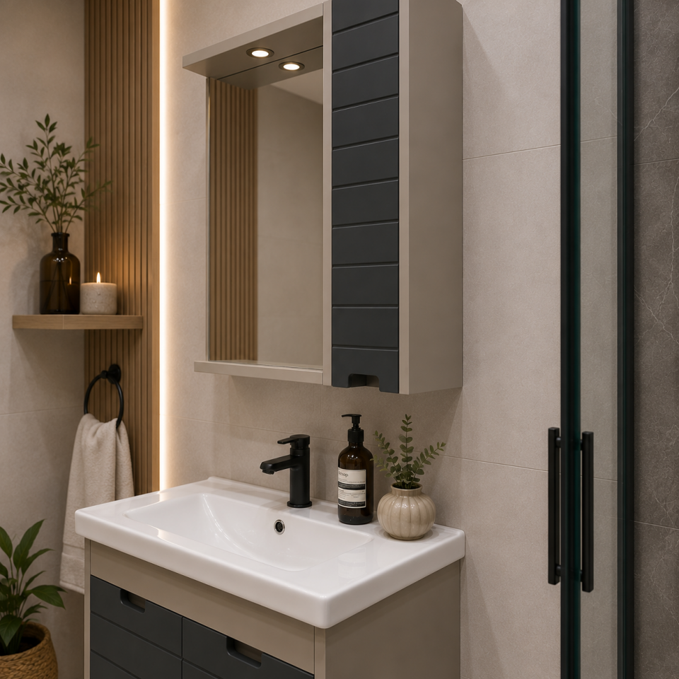 BANYO DOLABI 60 CM KUMTAŞI