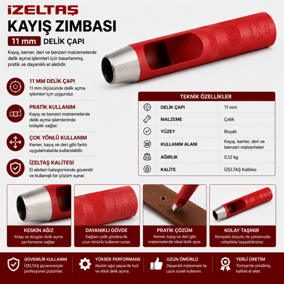 İZELTAŞ KAYIŞ ZIMBASI 11 MM