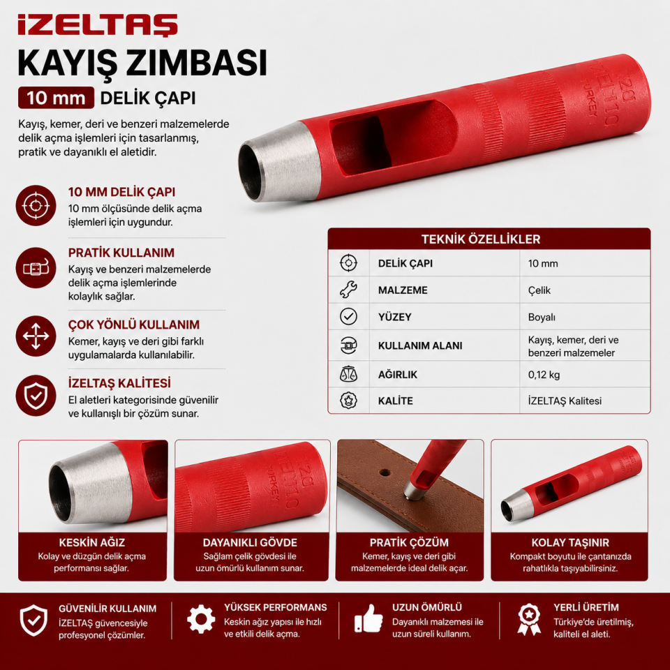 İZELTAŞ KAYIŞ ZIMBASI 10 MM