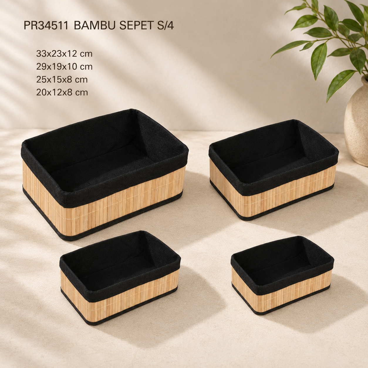 SEVER BAMBU KATLANIR SEPET 4LÜ SET PR34489