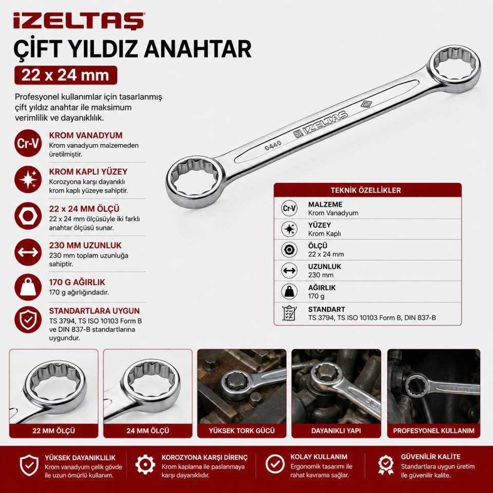 İZELTAŞ 22X24 YILDIZ ANAHTAR