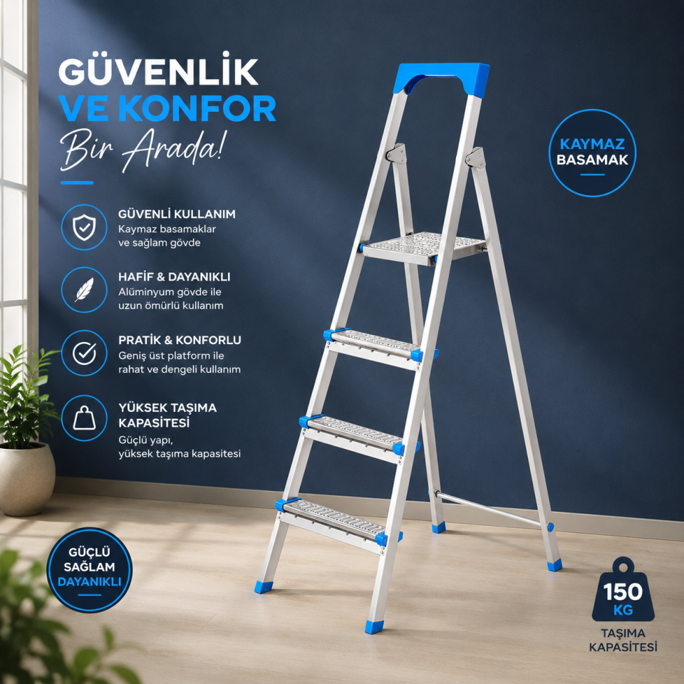 ALÜMİNYUM MERDİVEN 3+1 GI 200