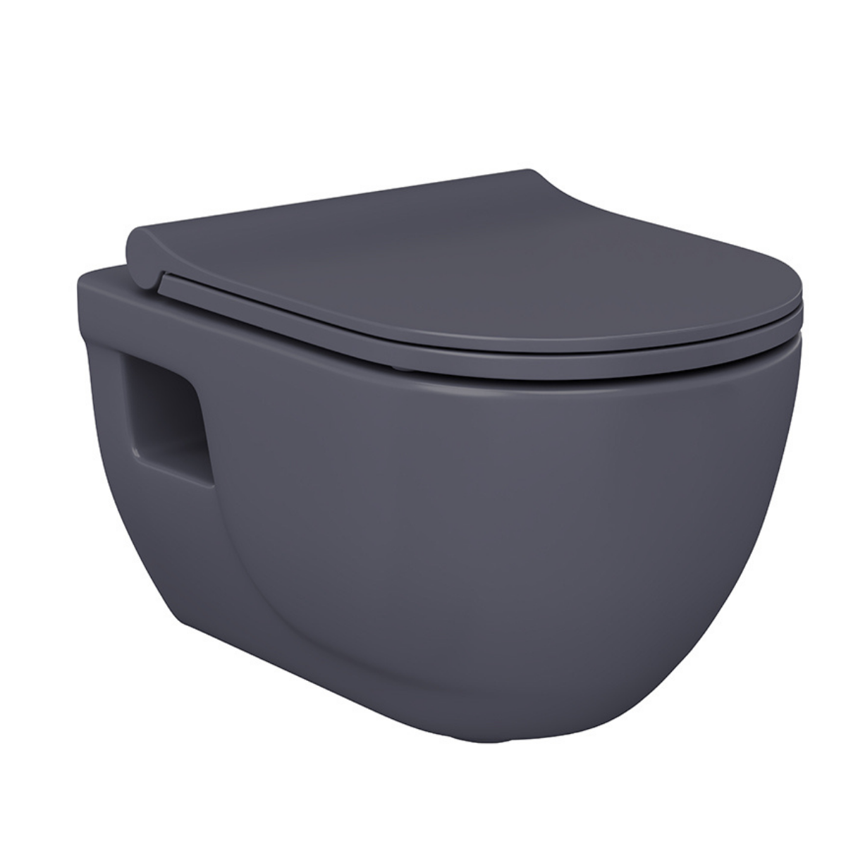 LUCCO BRİLLA RİMART ASMA KLOZET+KAPAK MAT ANTRASİT GRİ