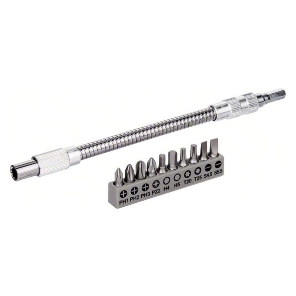 BOSCH 10 PARÇA VİDALAMA+BÜKÜLEBİLİR UZATMA ADAP.20CM