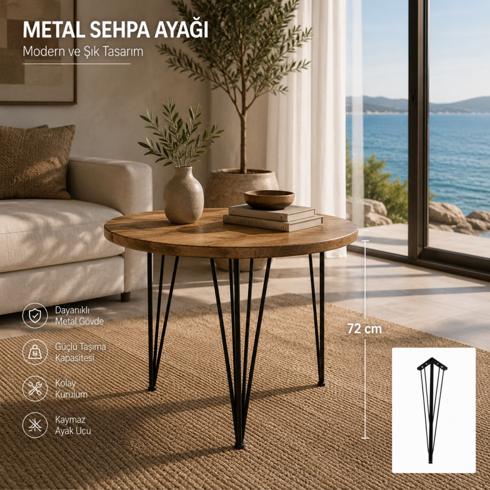 ERCİYES TEL AYAK 72 CM SİYAH STK1-000060