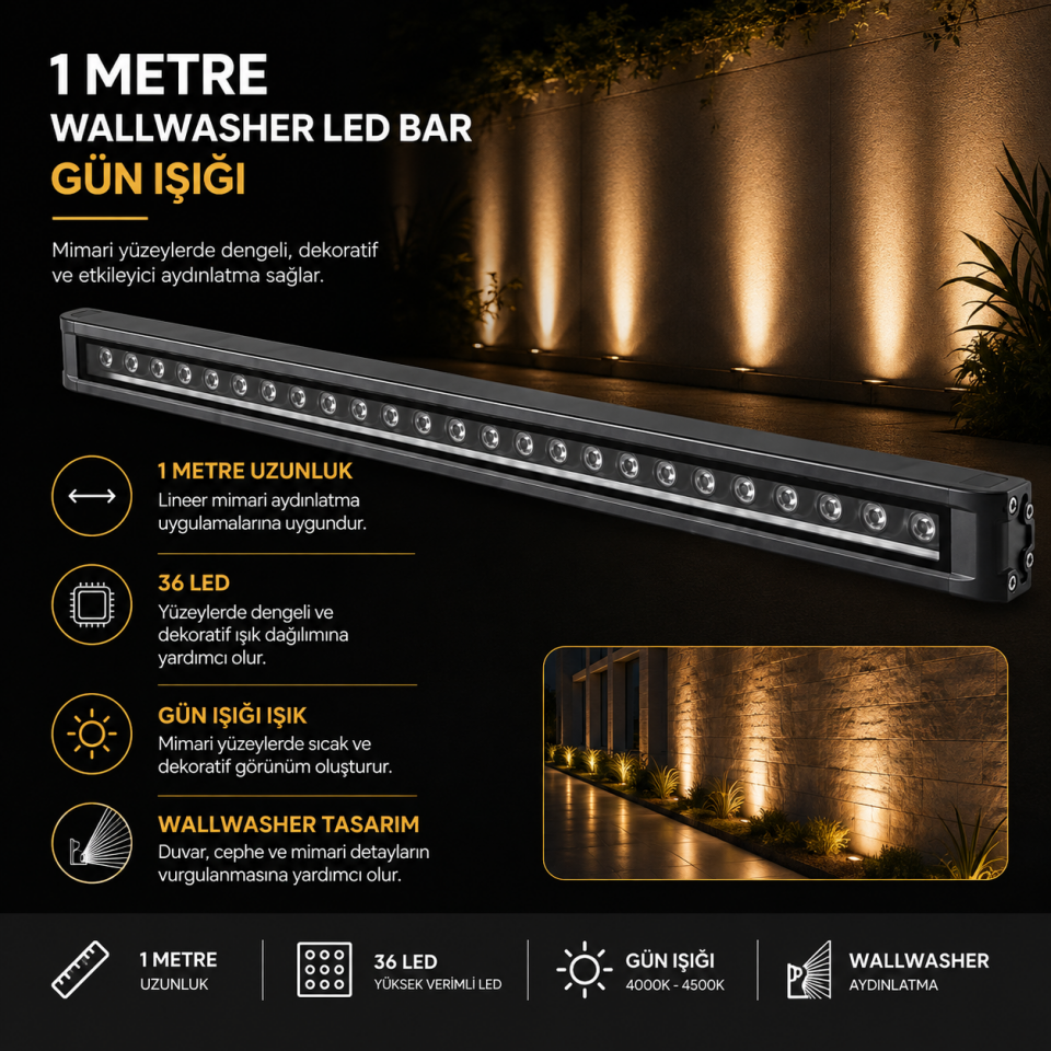 CATA 4697 WALWASHER 1X36 GÜNIŞIGI 1 MT