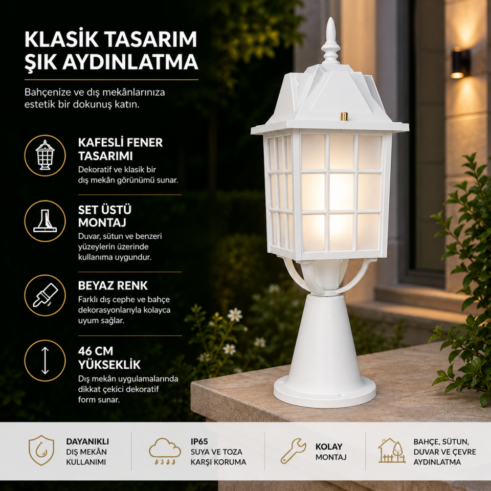 AKVİVA KAFESLİ SET ÜSTÜ BEYAZ 14304