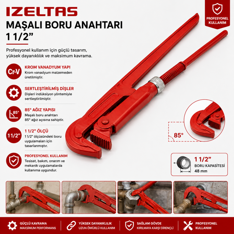 İZELTAŞ BORU ANAHTARI 1 1/2 2201 10 0015