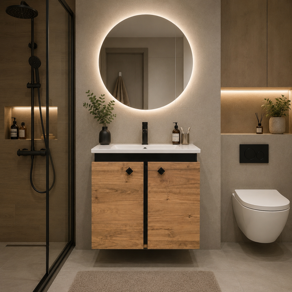 BANYO DOLABI 65 CM ANTİK ÇAM