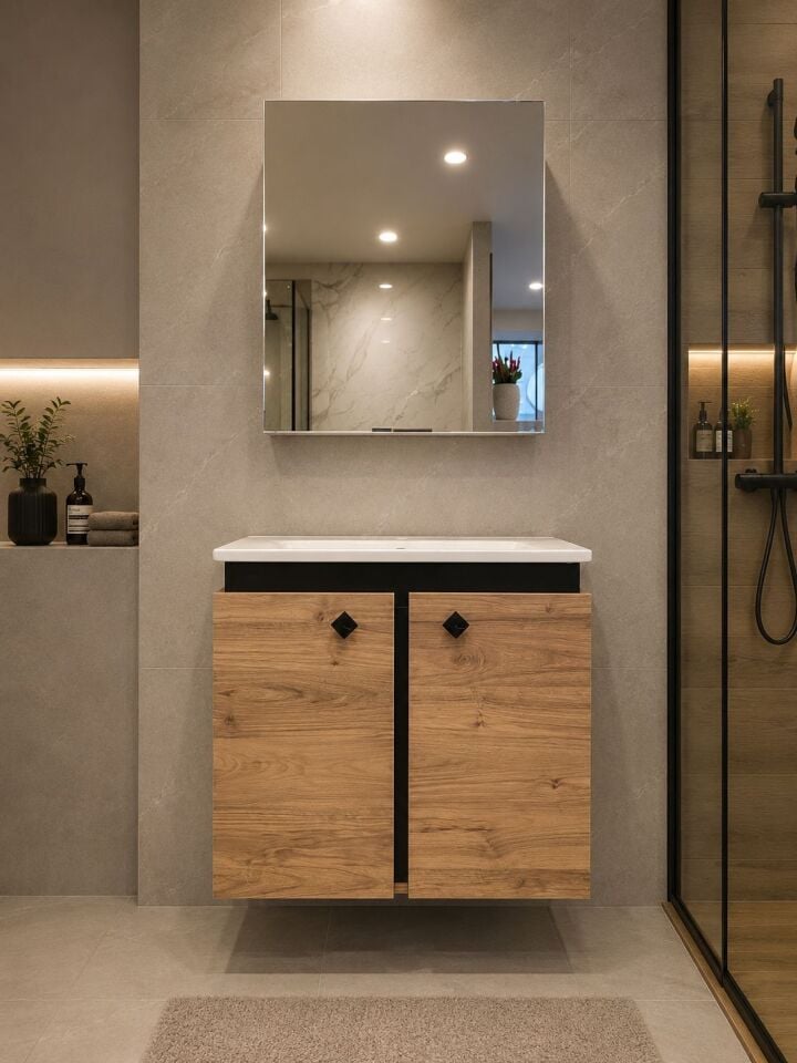 BANYO DOLABI 65 CM ANTİK ÇAM
