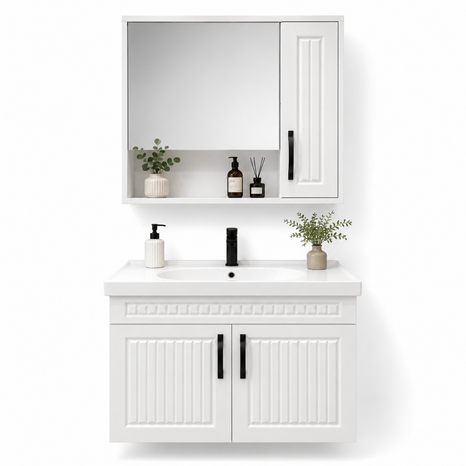 BANYO DOLABI 100 CM SOFT GRİ