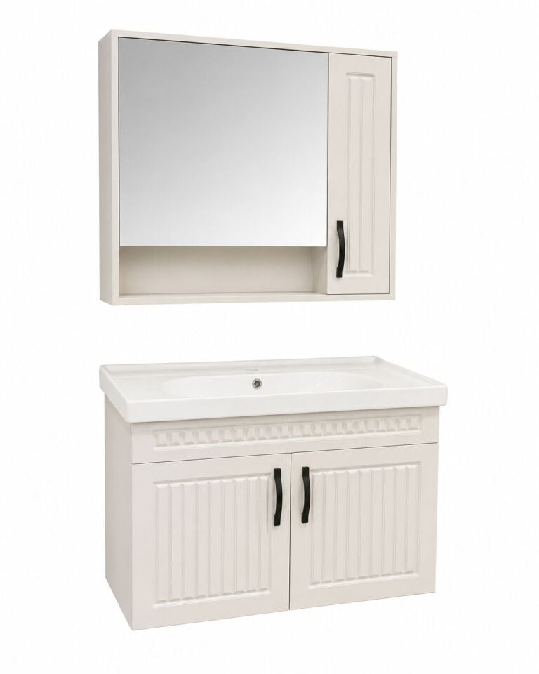 BANYO DOLABI 100 CM SOFT GRİ