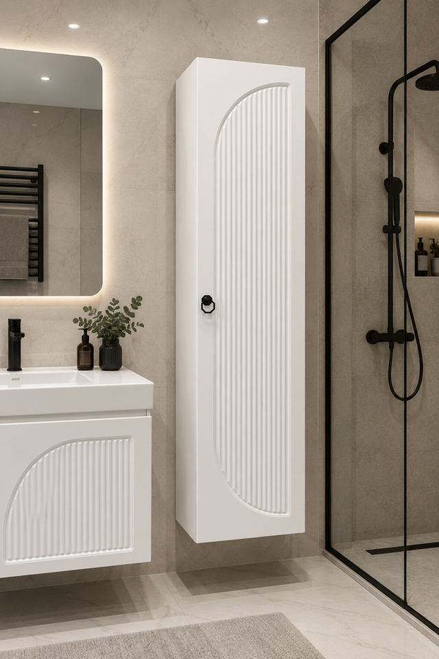 BANYO DOLABI BOY SOFT BEYAZ