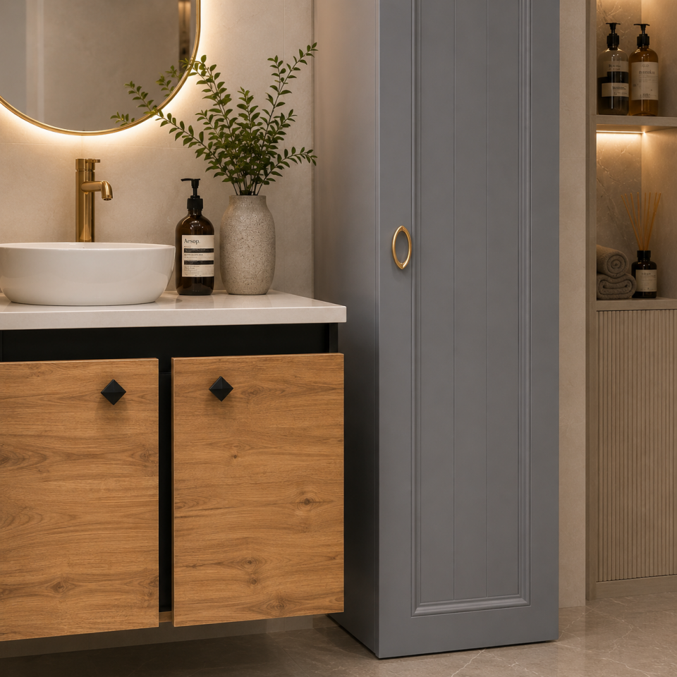 BANYO DOLABI BOY ANTRASİT SATEN