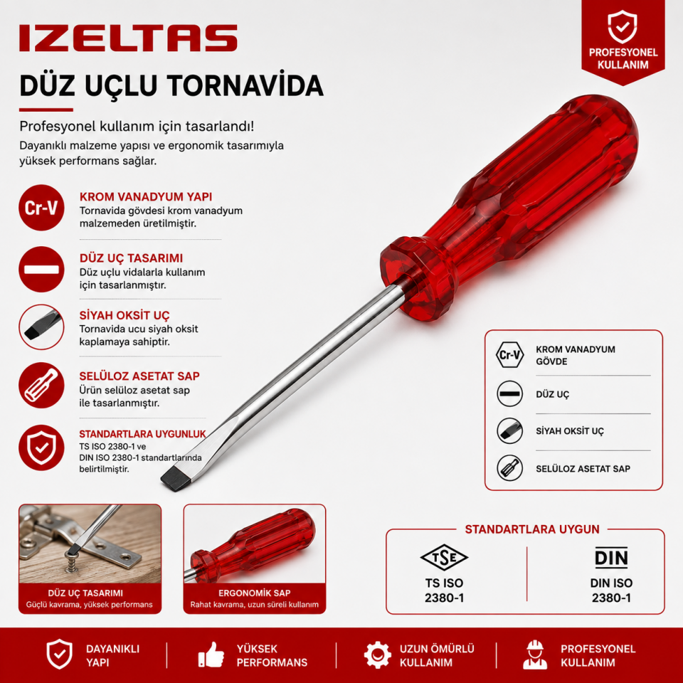 İZELTAŞ 5X80 DÜZ TORNAVİDA