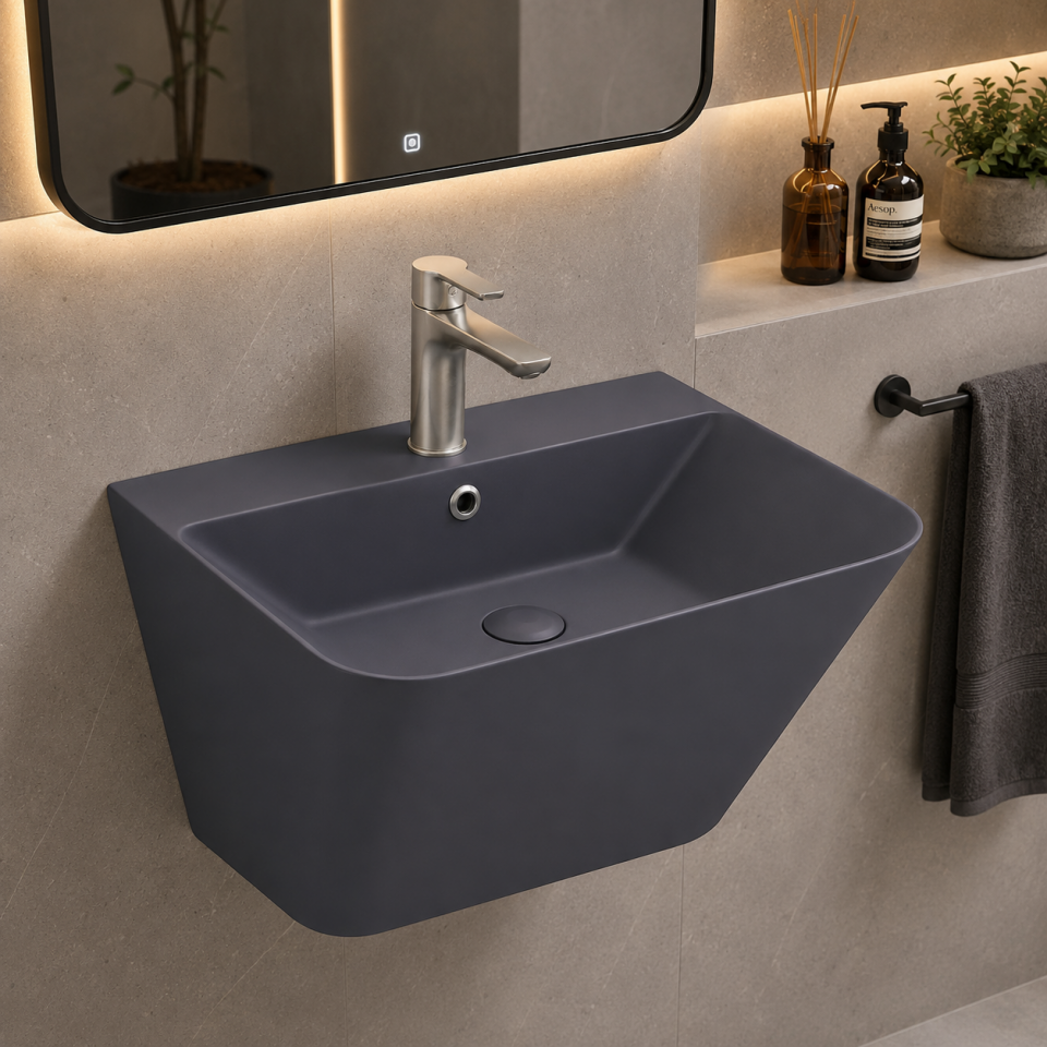 LAVABO 55 CM MOENA MAT ANTRASİT LUCCO