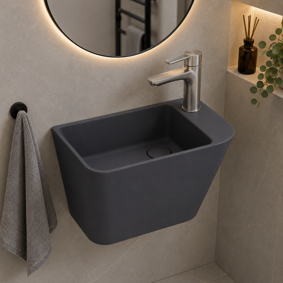 LAVABO 28 CM PRİMO MAT ANTRASİT LUCCO