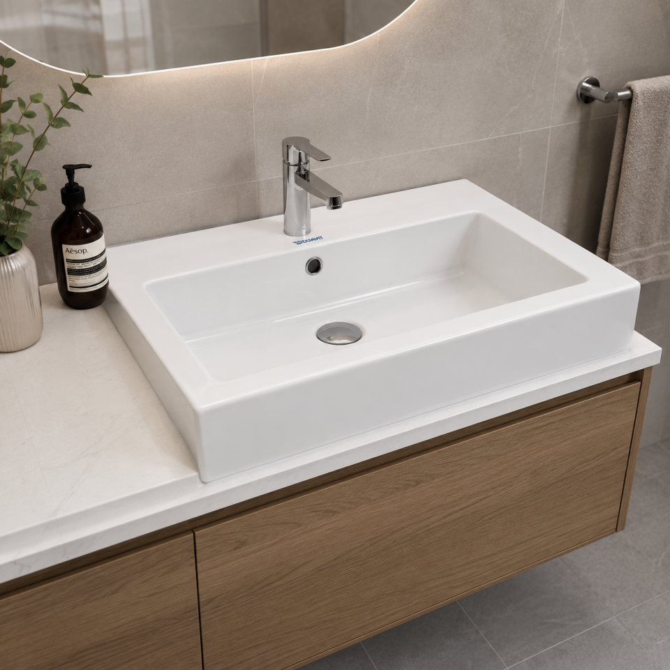 LAVABO 60 CM VERO PARLAK BEYAZ LUCCO