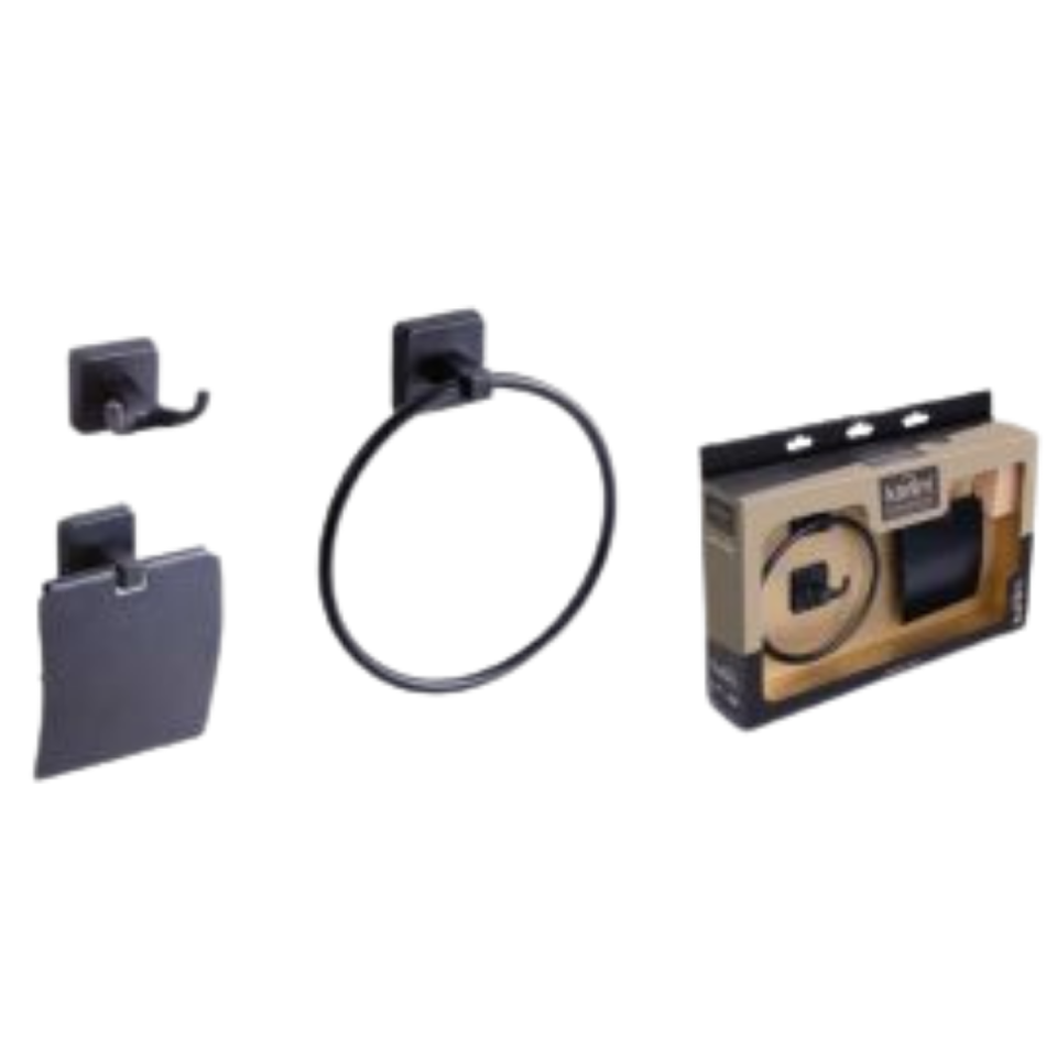 MESA NAME SERİSİ MAT SİYAH KAPLAMA 3 LÜ AKSESUAR SETİ