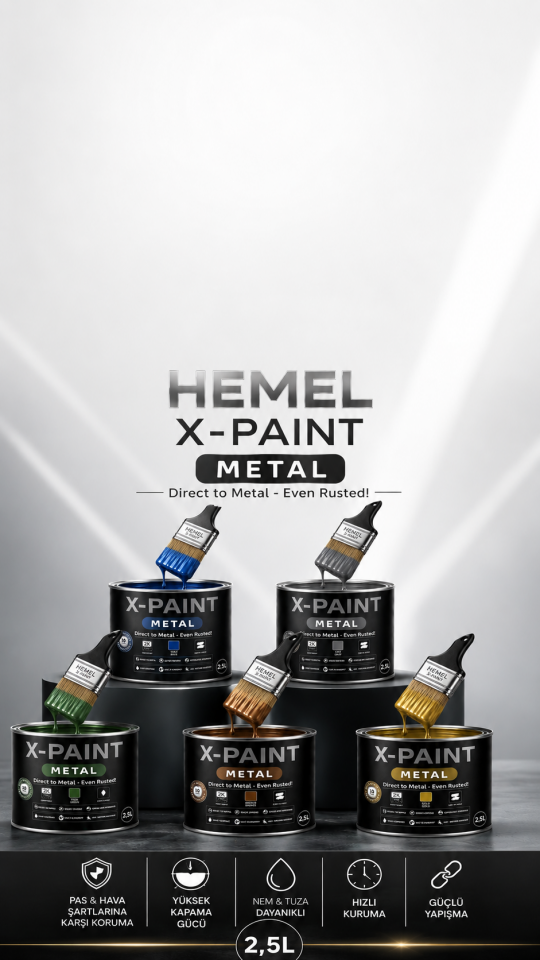 HEMEL X-PAİNT METAL SU BAZLI YEŞİL 2,5 LT
