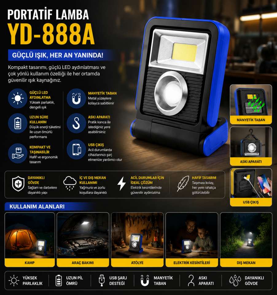 PORTATİF LAMBA YD-888A
