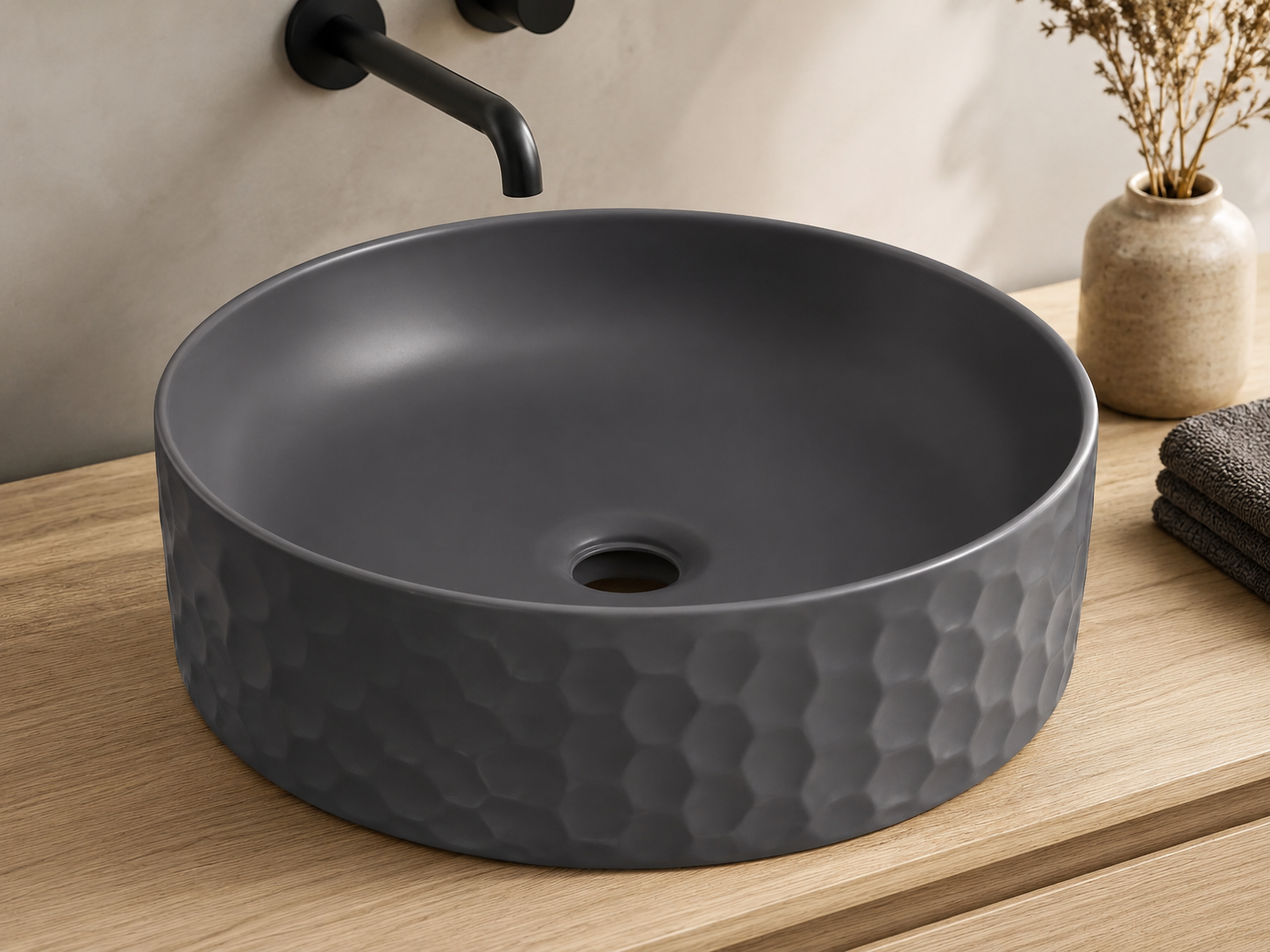 LUCCO LAVABO SİENA 44 CM MAT ANTRASİT
