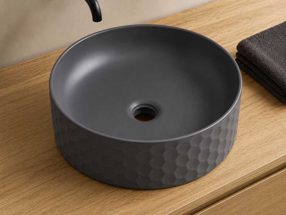 LUCCO LAVABO SİENA 44 CM MAT ANTRASİT