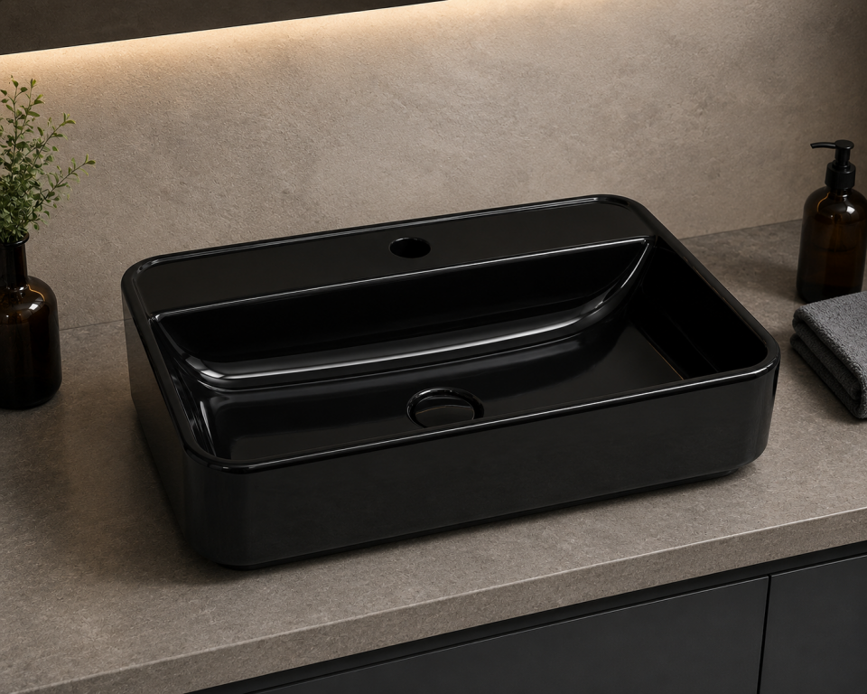 LAVABO 60 CM VERO PARLAK SİYAH LUCCO